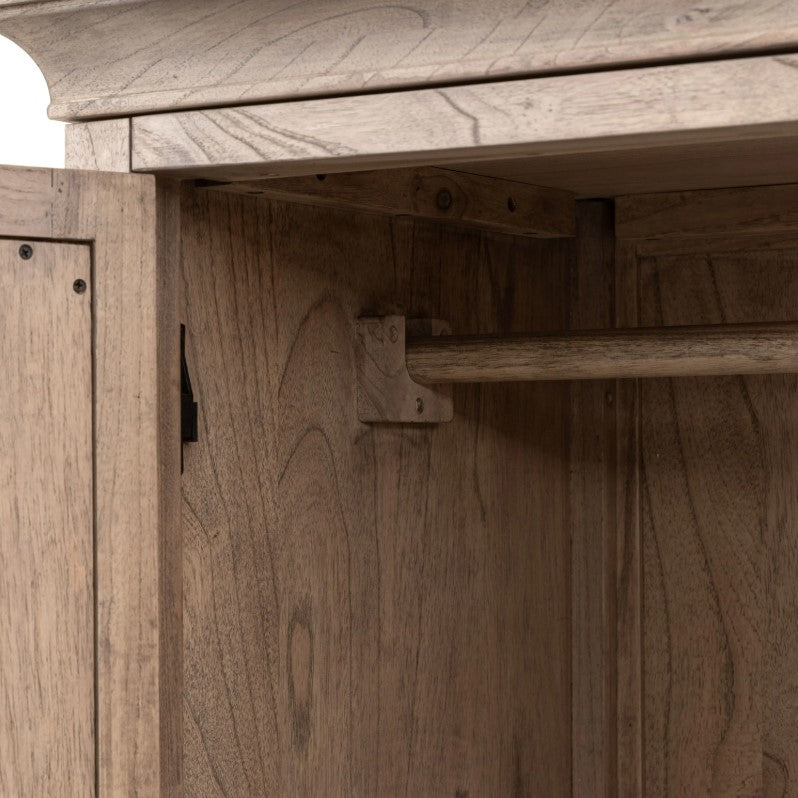 Martinique 2 Mirror Door Wardrobe - Natural