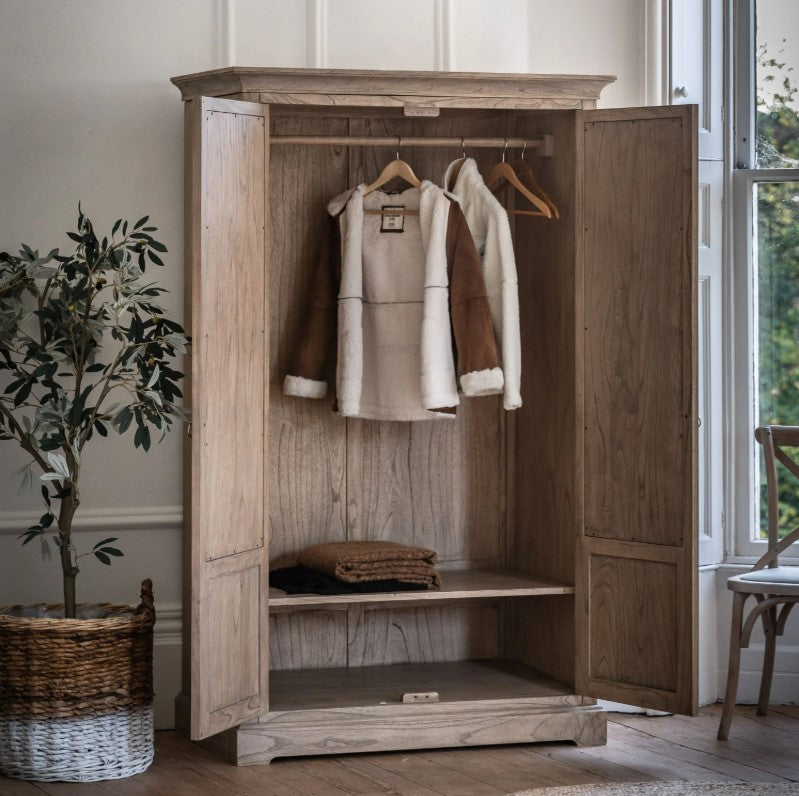 Martinique 2 Mirror Door Wardrobe - Natural