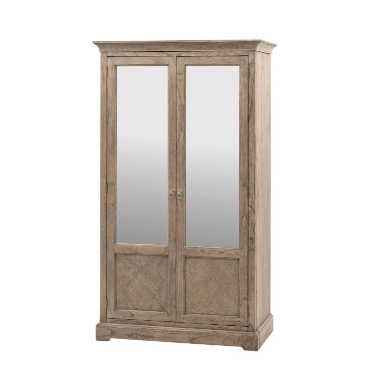Martinique 2 Mirror Door Wardrobe - Natural