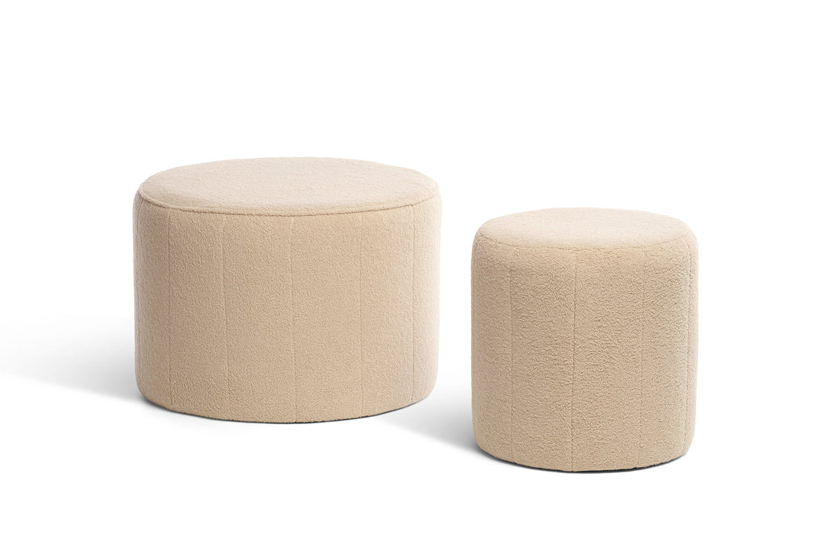 small ottoman round footstool pouffe d43cm x h45cm – multiple fabrics