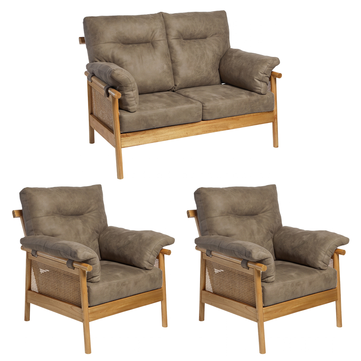 Mindi Light Oak 2-Seater 3pc Suite