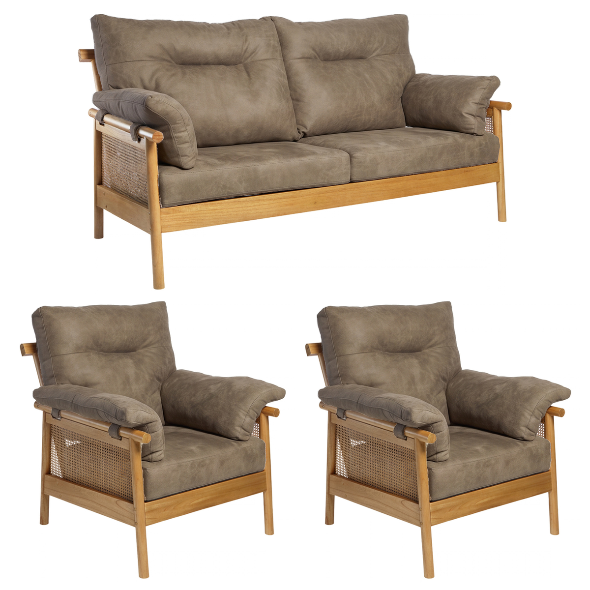 Mindi Light Oak 3-Seater 3pc Suite