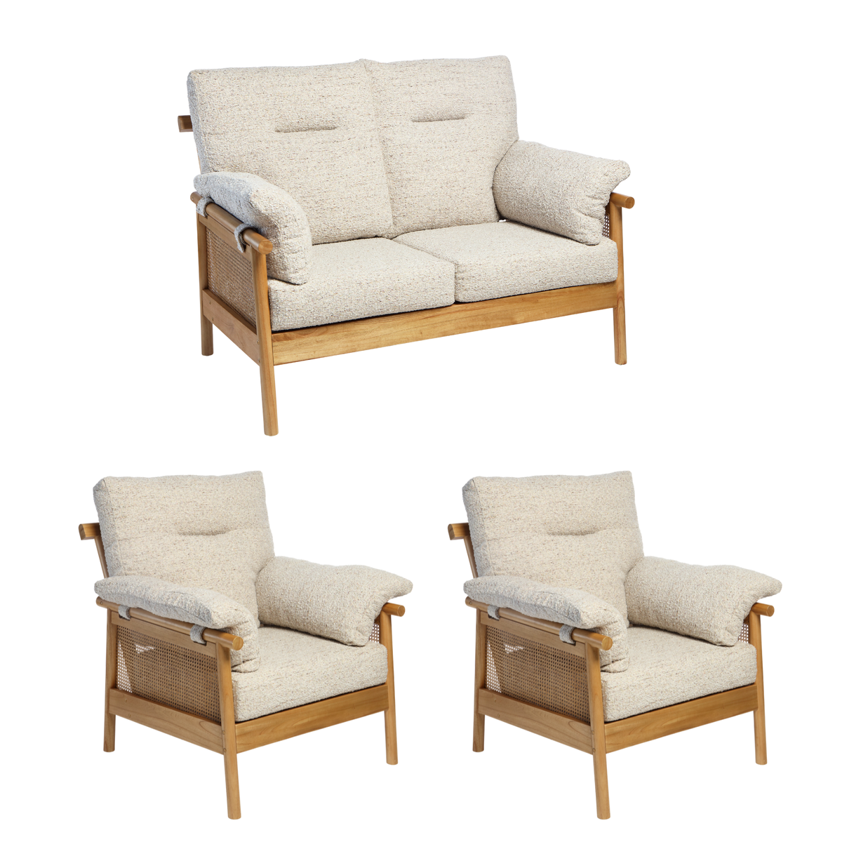 Mindi Light Oak 2-Seater 3pc Suite