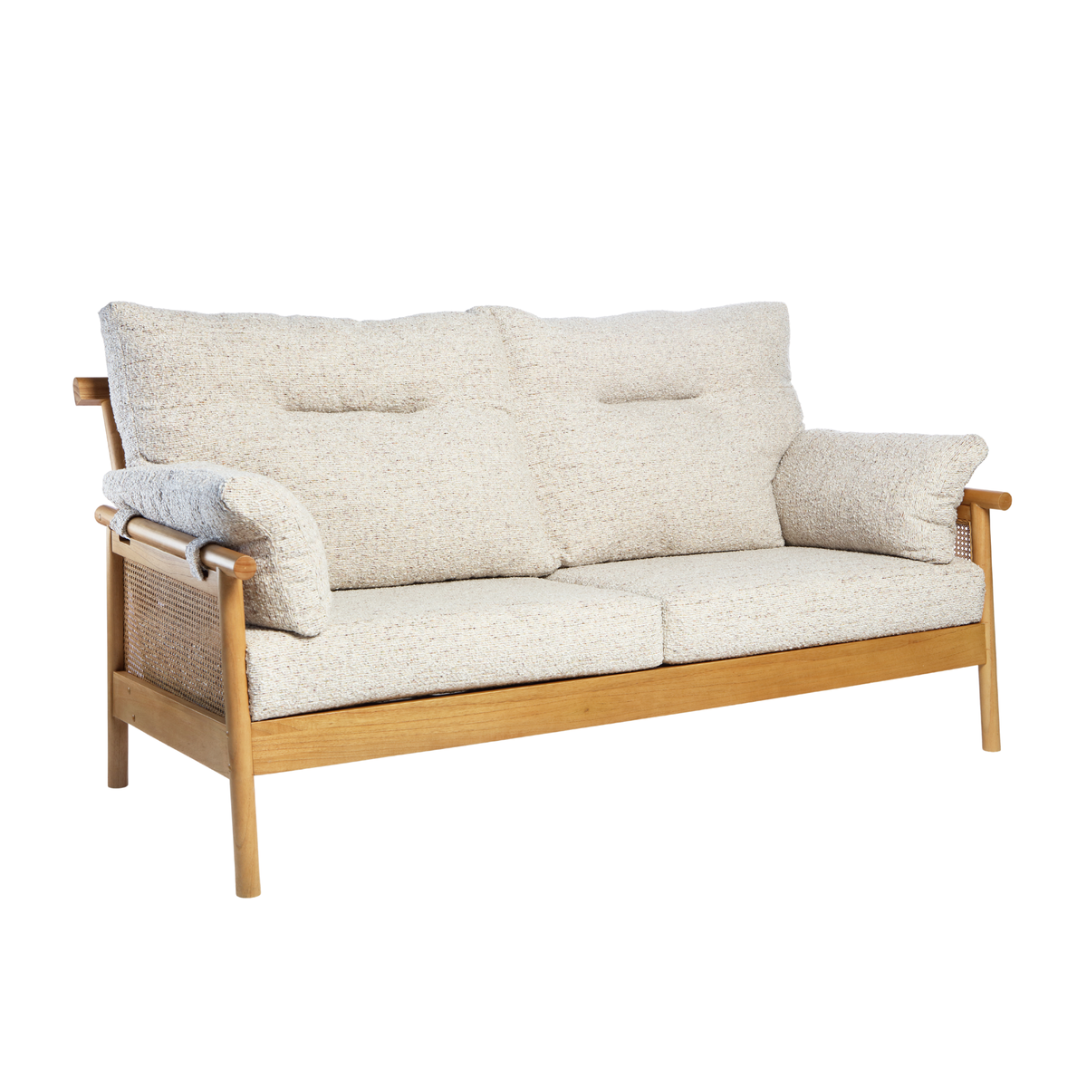 Mindi Light Oak Cane 3 Seater Sofa