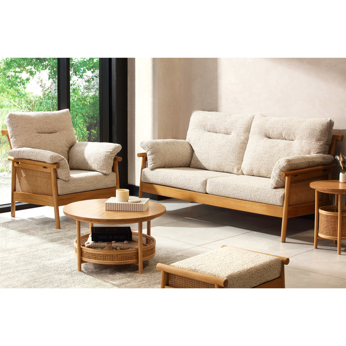 Mindi Light Oak 3-Seater 3pc Suite