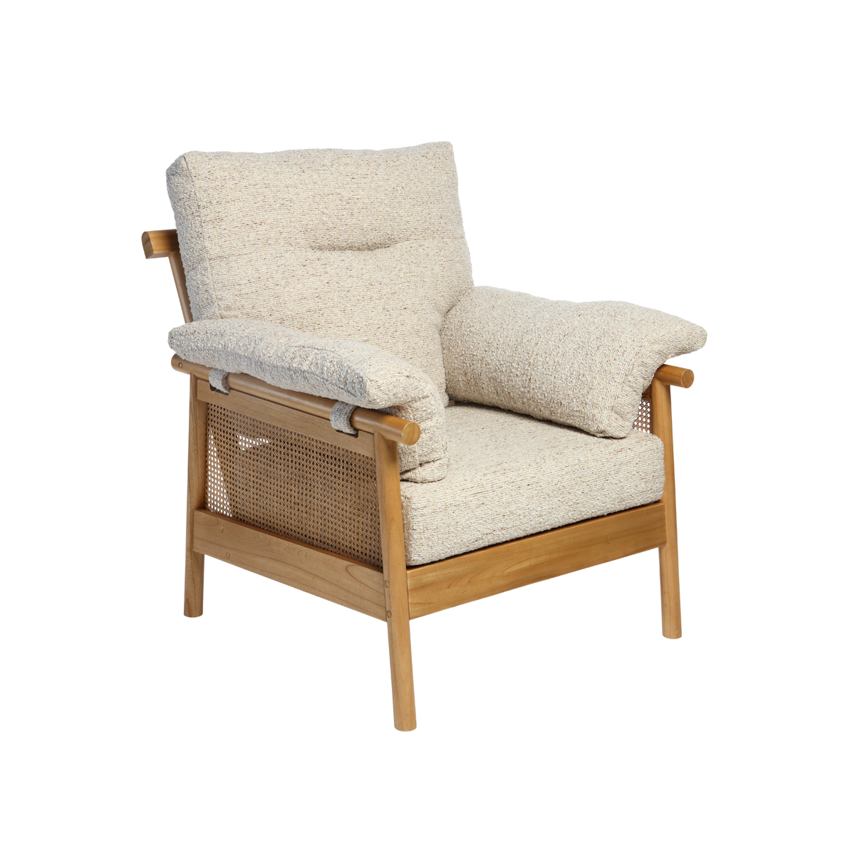 Mindi Light Oak Cane Armchair