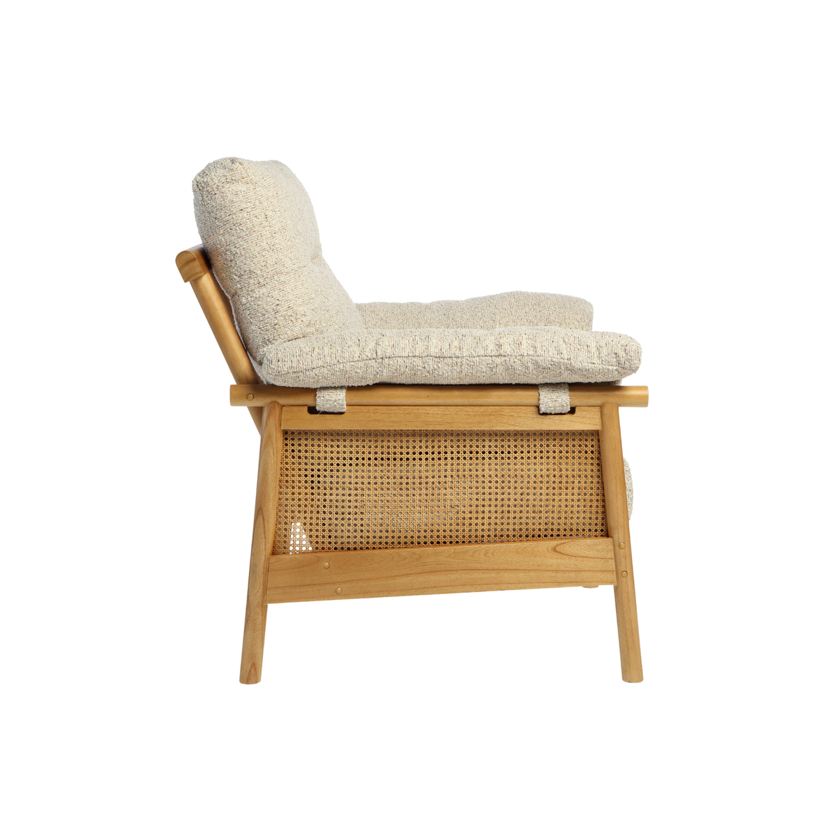 Mindi Light Oak Cane Armchair