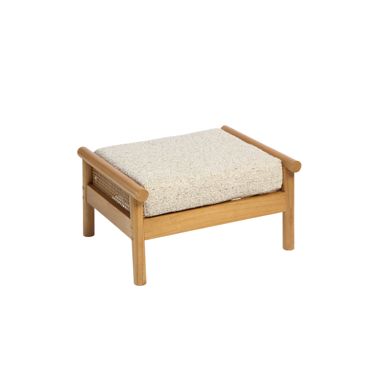 Mindi Light Oak Cane Footstool
