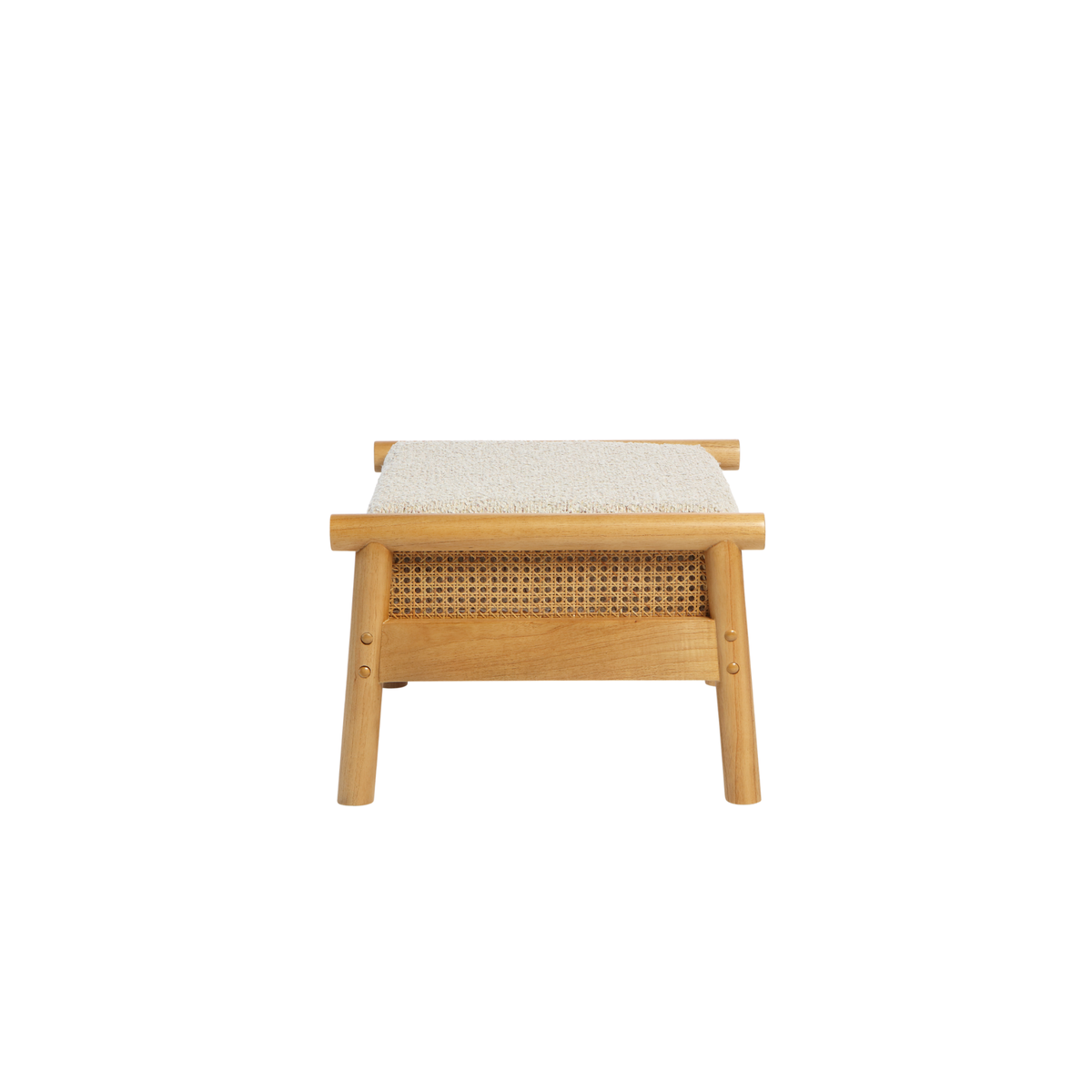 Mindi Light Oak Cane Footstool