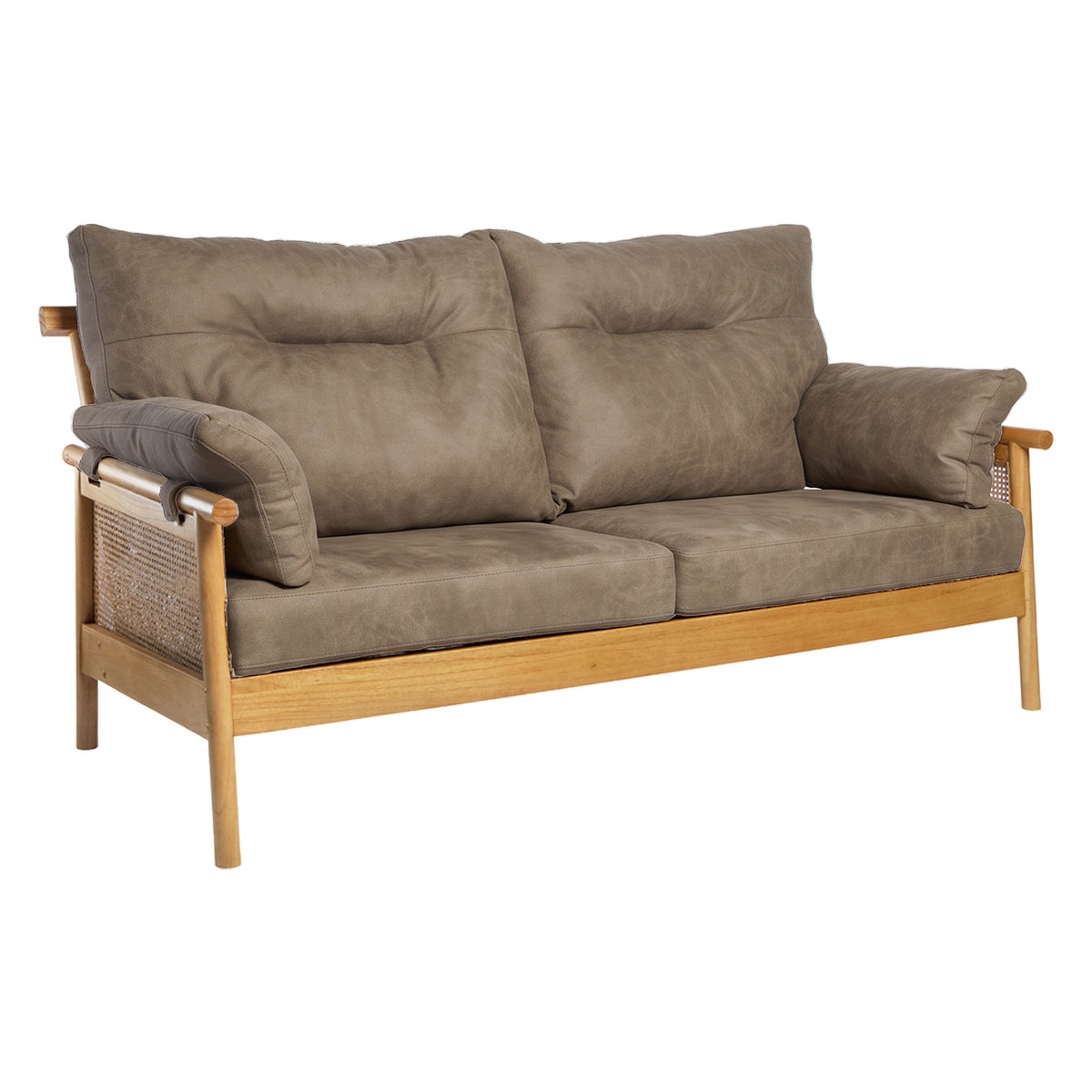 Mindi Light Oak Cane 3 Seater Sofa