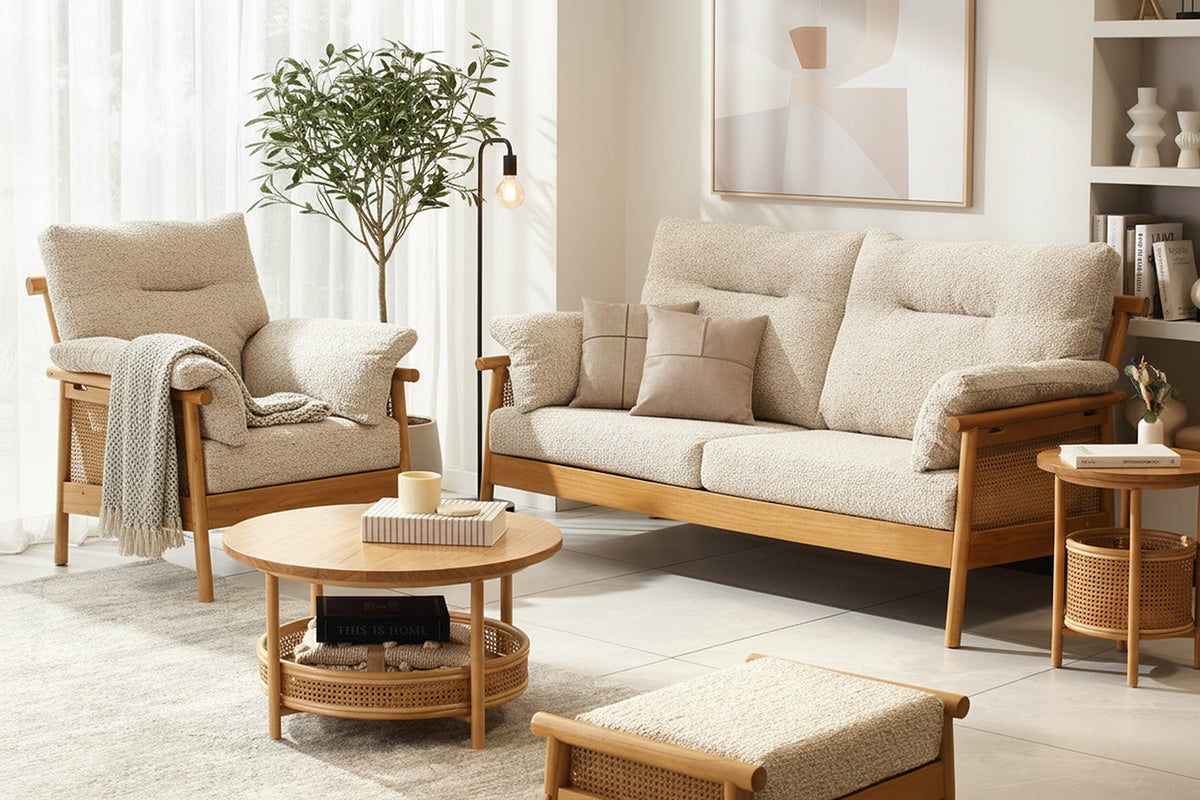 Mindi Light Oak 3-Seater 3pc Suite