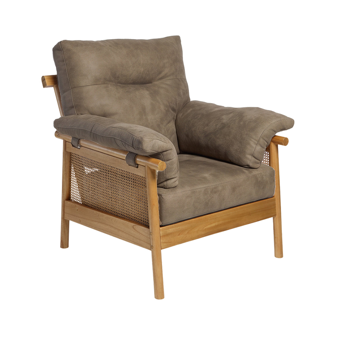 Mindi Light Oak Cane Armchair
