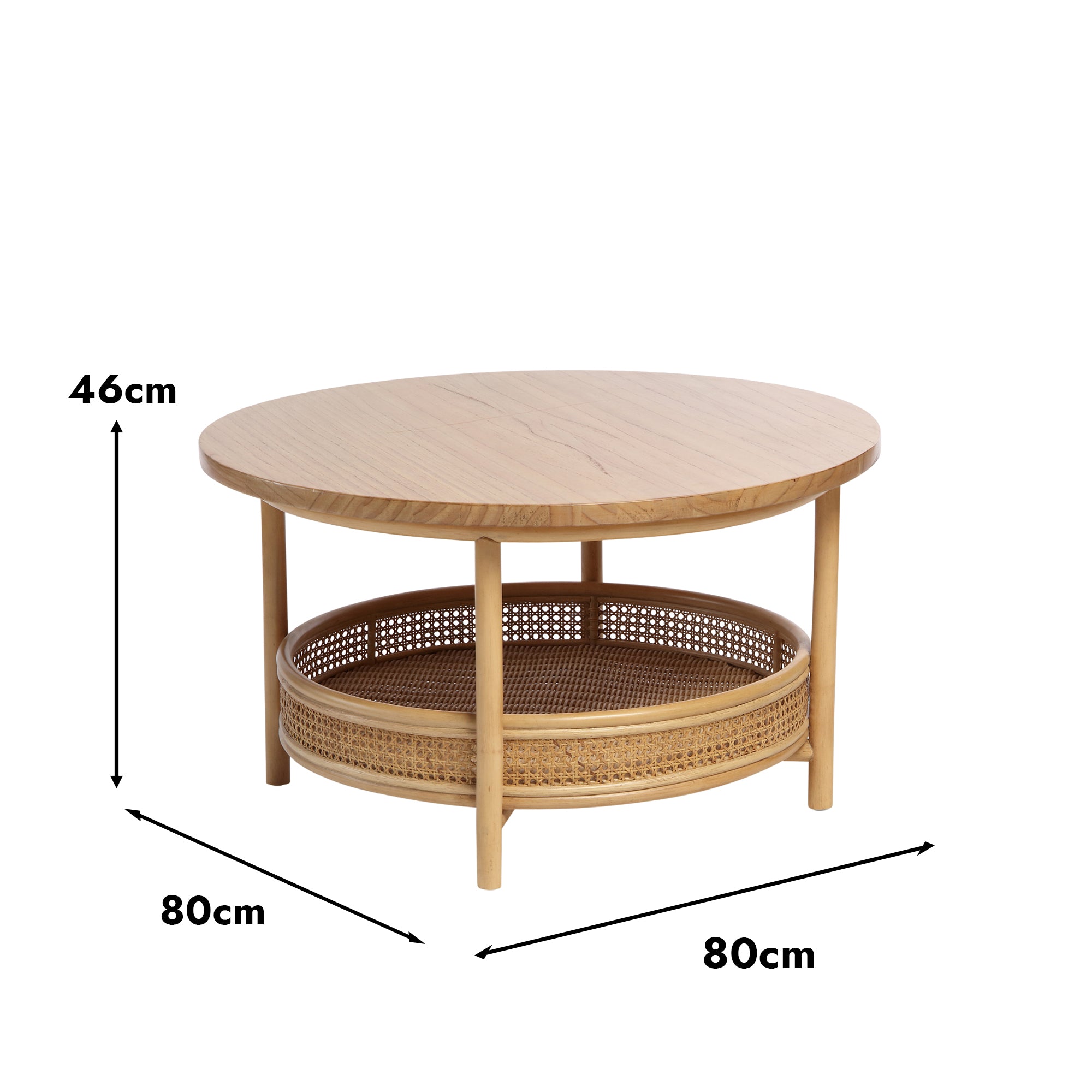 Mindi Light Oak Cane Coffee Table | Desser Furniture