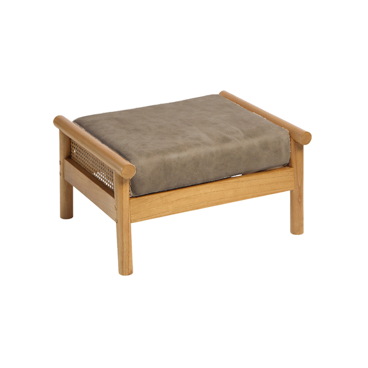 Mindi Light Oak Cane Footstool