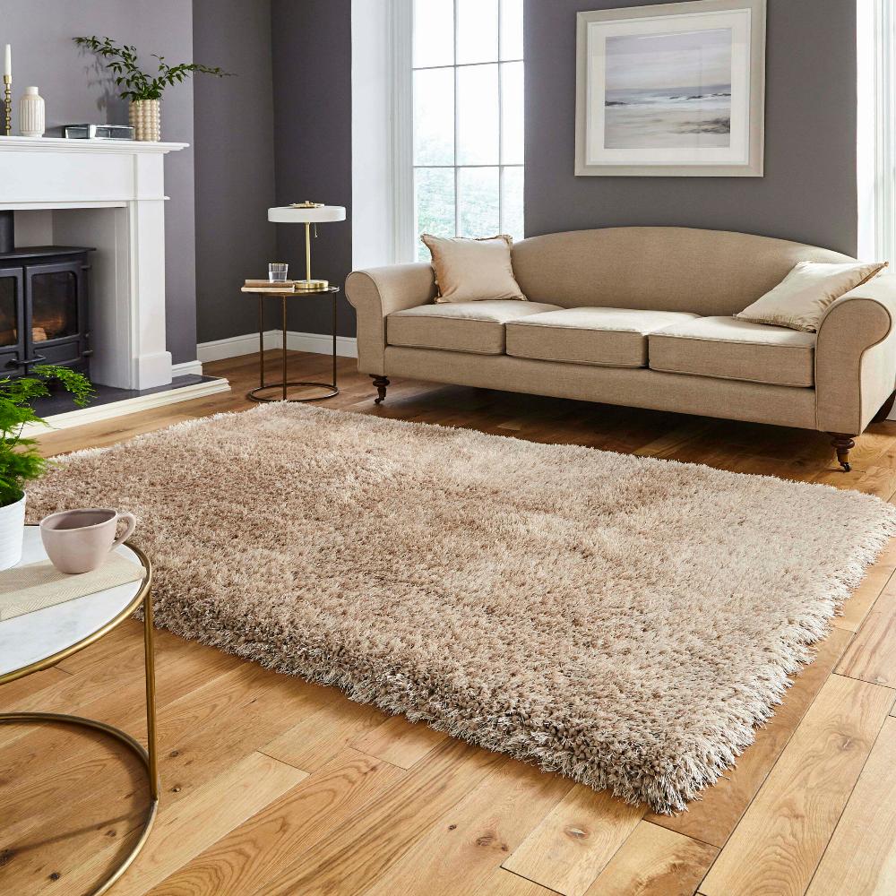 montana shaggy rug in beige 4 sizes available