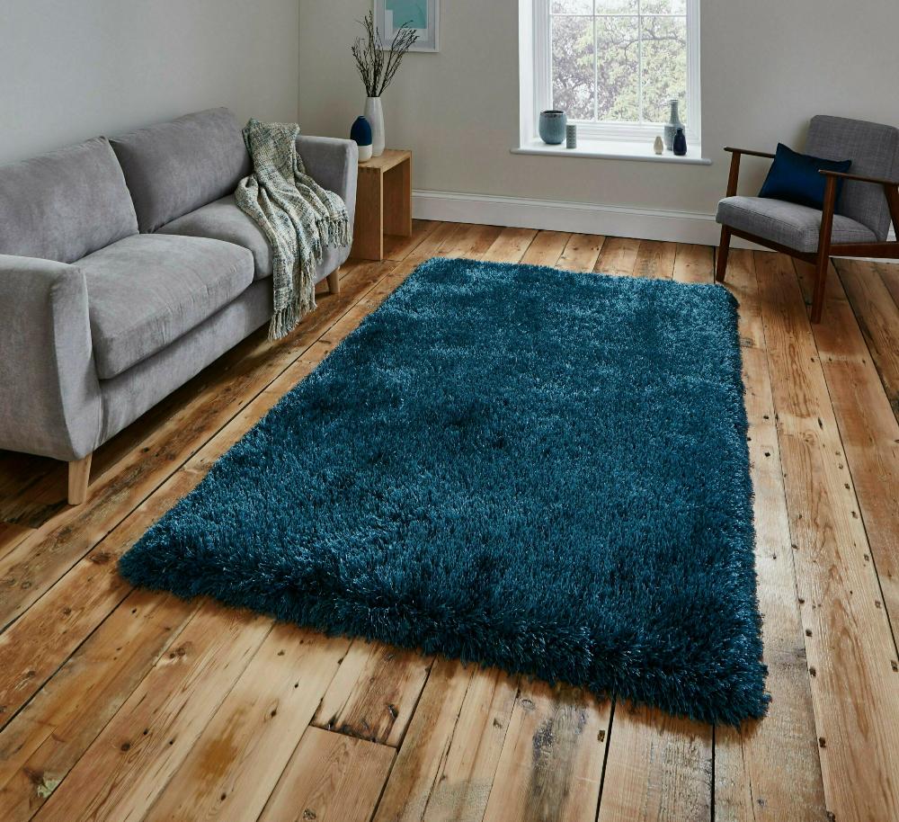 montana shaggy rug in steel green 4 sizes available