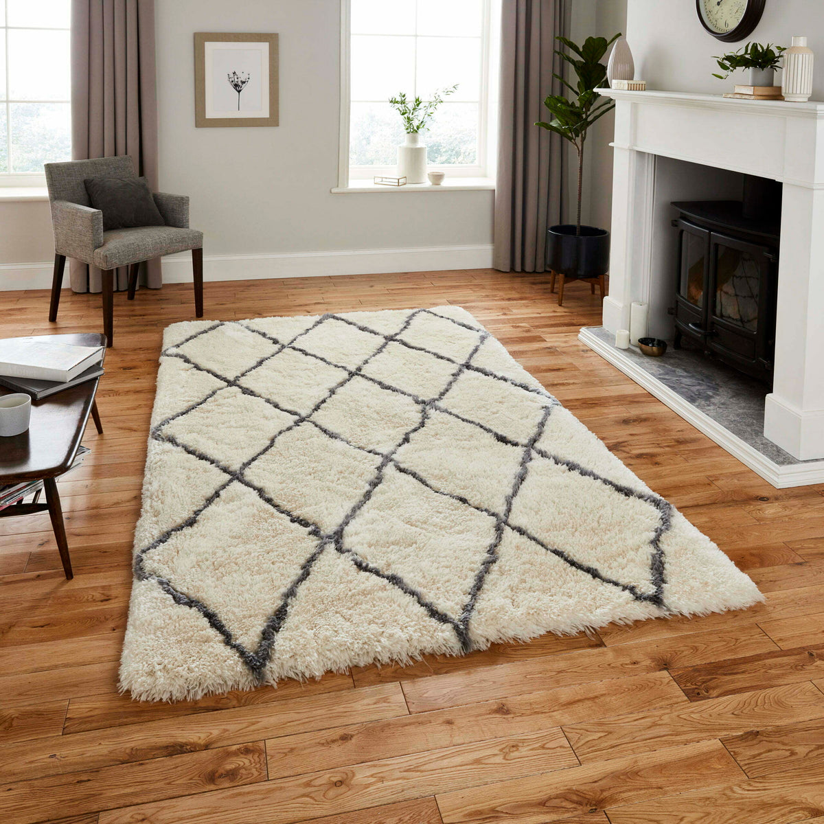 morocco shaggy rug in ivory and grey 3 sizes available