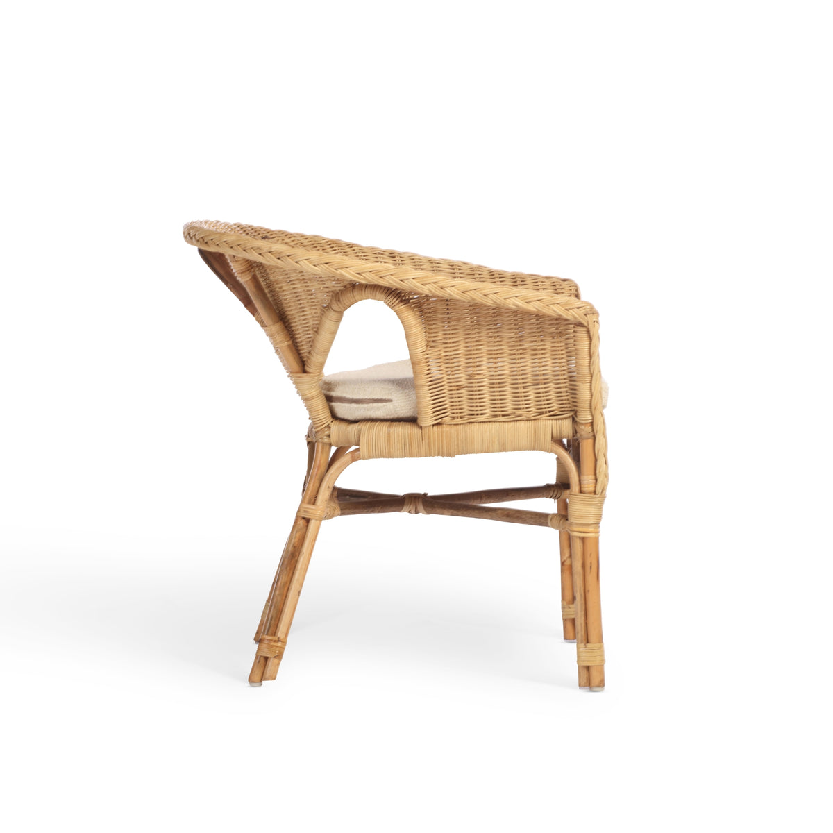 adults wicker loom chair with cushion natural