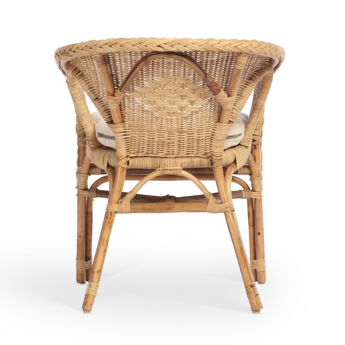 adults wicker loom chair with cushion natural