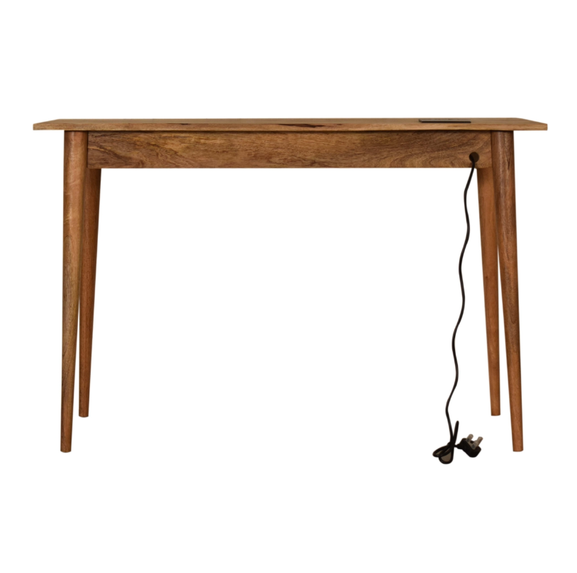 Mango Wood 2 Drawer Desk with Cable Access