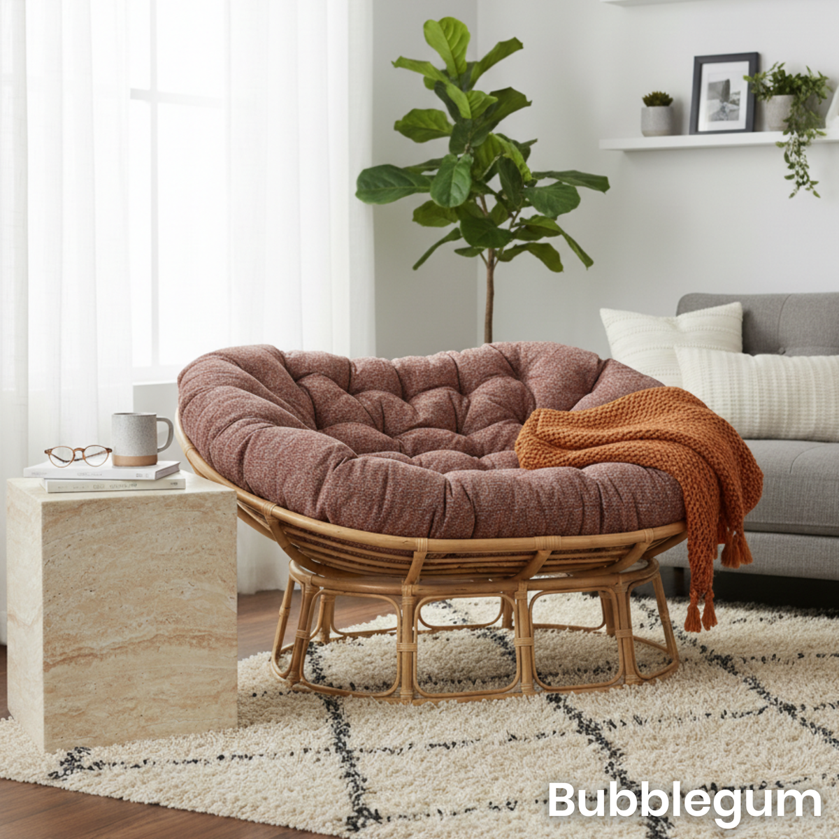 Papasan Natural Sofa with Handmade Cushion