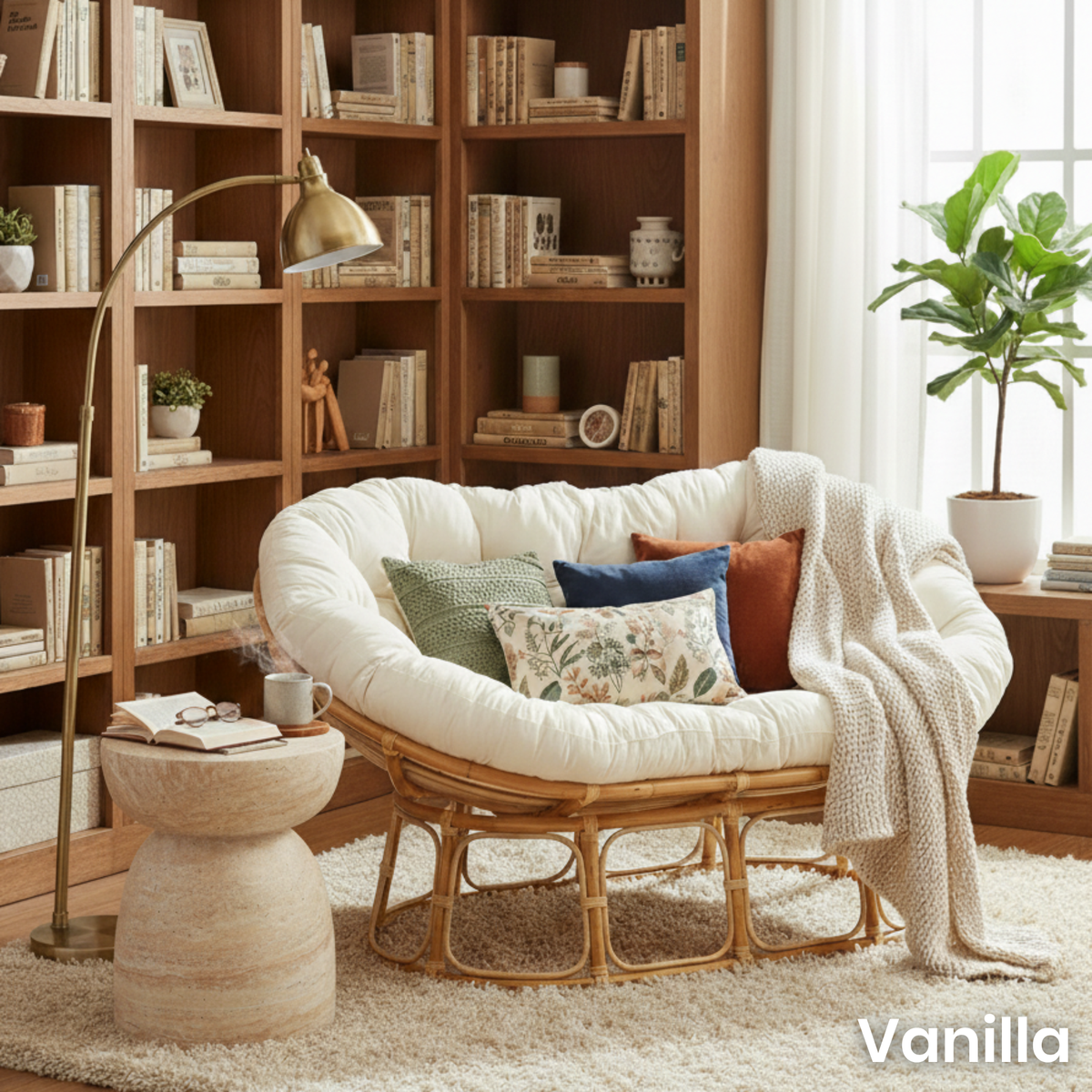 Papasan Natural Sofa with Handmade Cushion