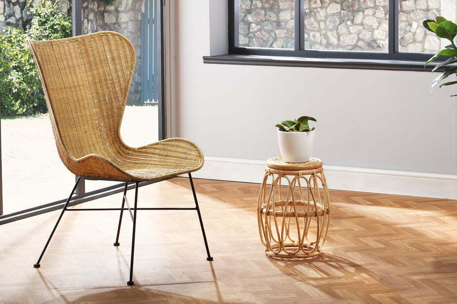 natural porto wing chair and beijing lamp table lifestyle