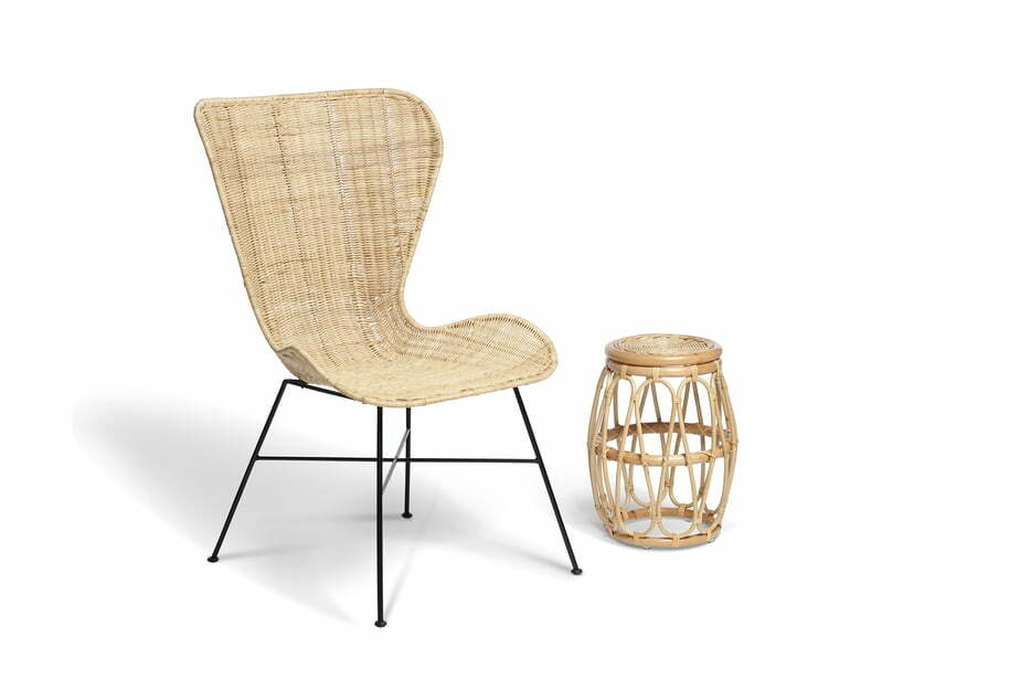 natural porto wing chair and beijing lamp table