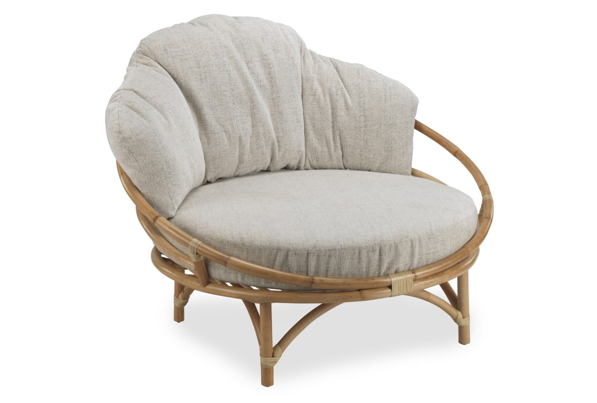 rattan natural snug cuddle chair in athena plain cushion