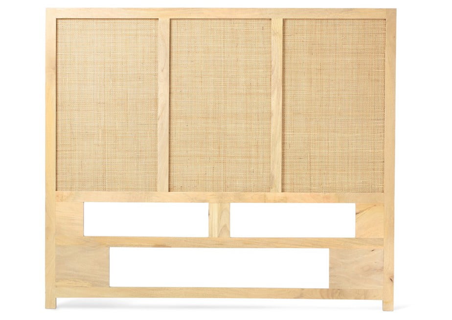 rattan mango wood natural queen headboard