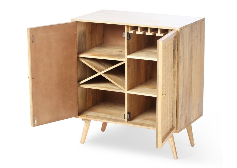 natural wine cabinet doors open web