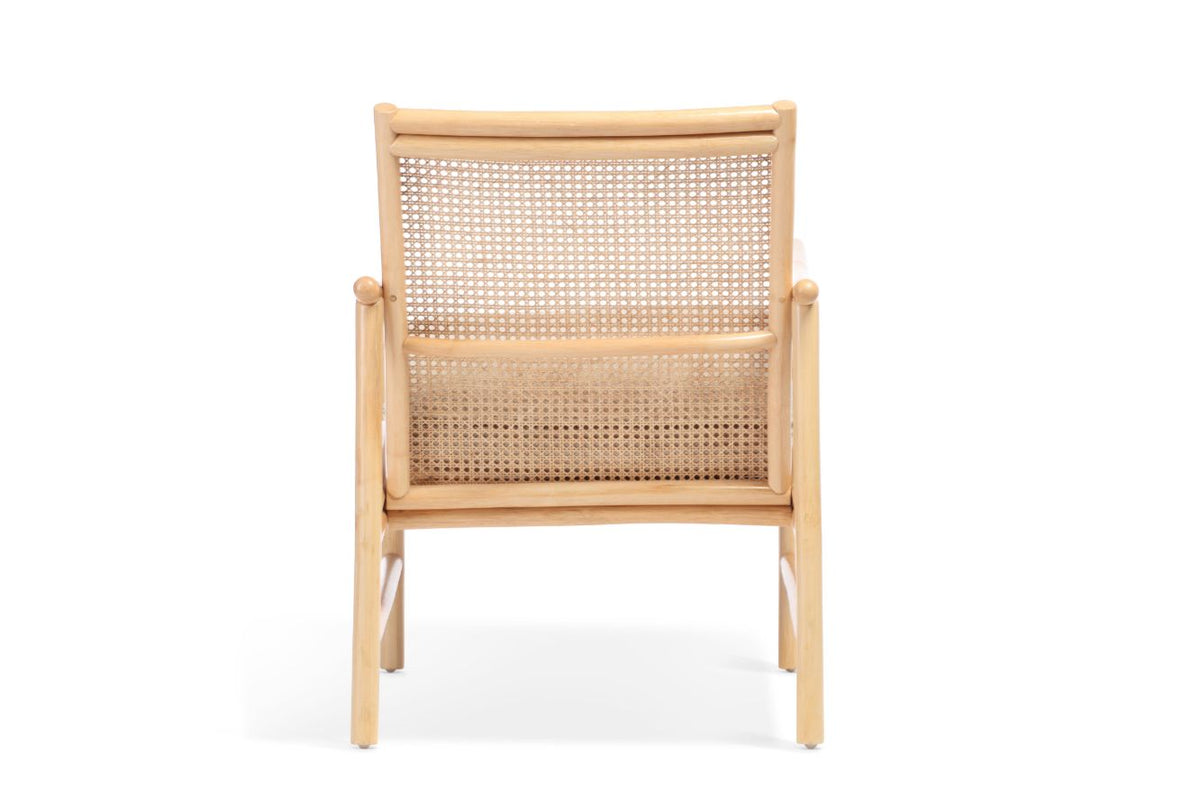 Borneo Natural Wicker Chair with Boucle Latte Cushion