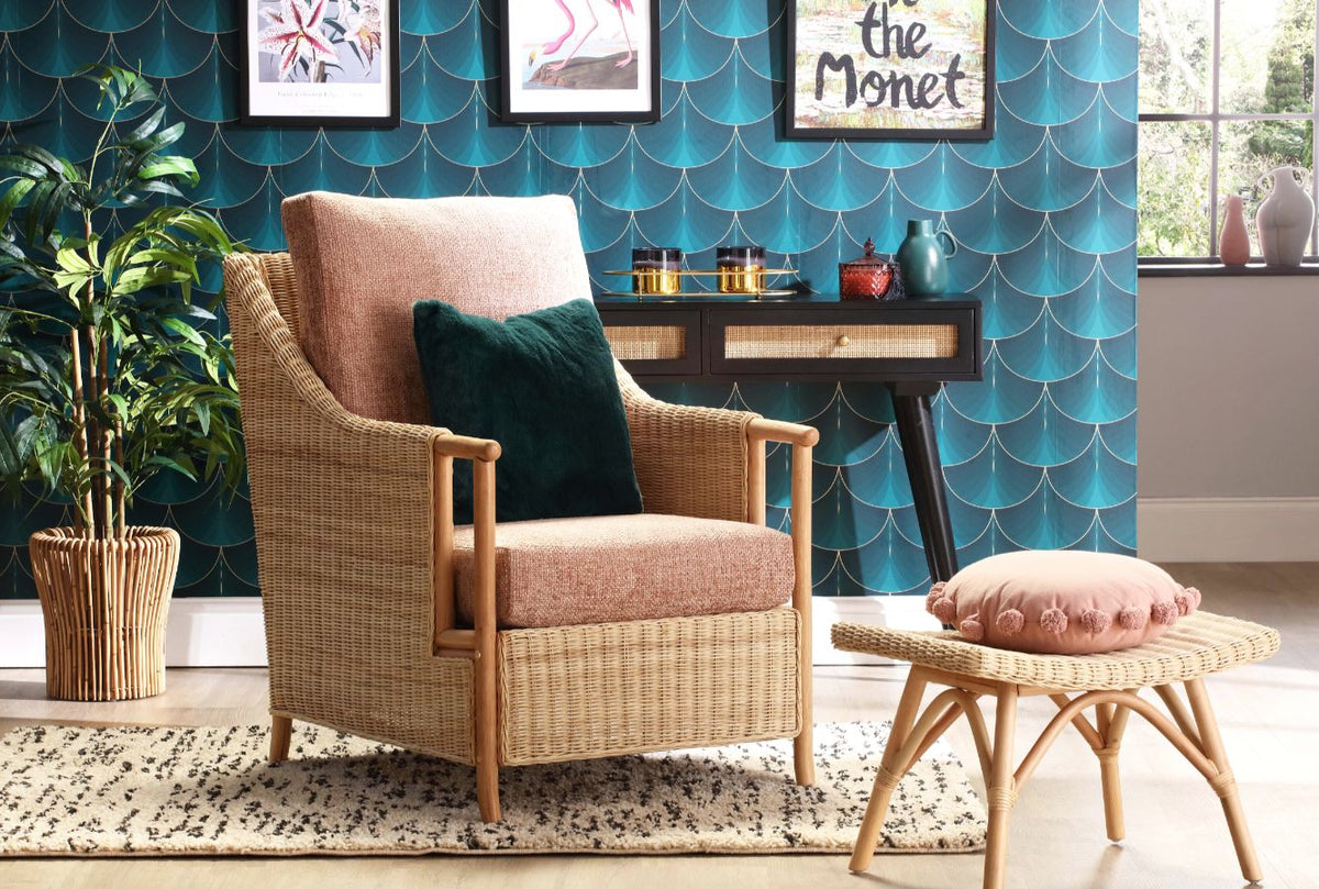 Eden Natural Cane Chair - Handcrafted Modern Armchair