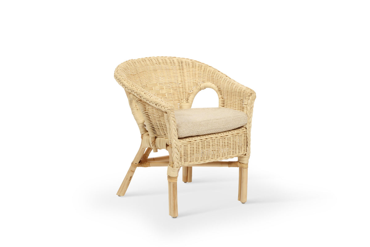 Desser Boucle Toddler Rattan Chair with Cushion Natural