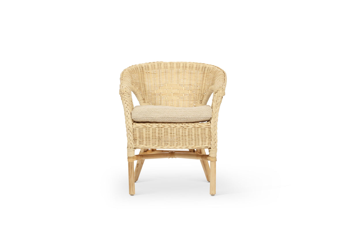 Kids Wicker Loom Toddler Chair with Cushion - Natural