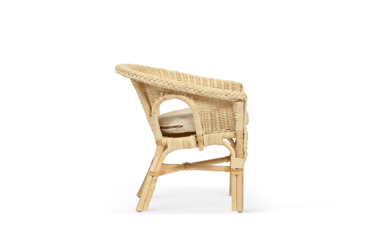 Desser Boucle Toddler Rattan Chair with Cushion Natural