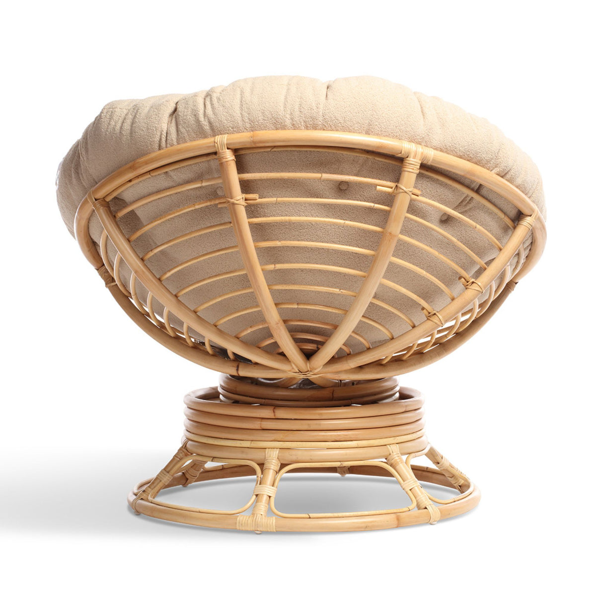 Papasan Swivel Rocking Chair Latte Cushion