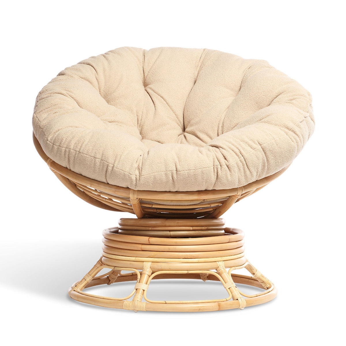 Papasan Swivel Rocking Chair Latte Cushion