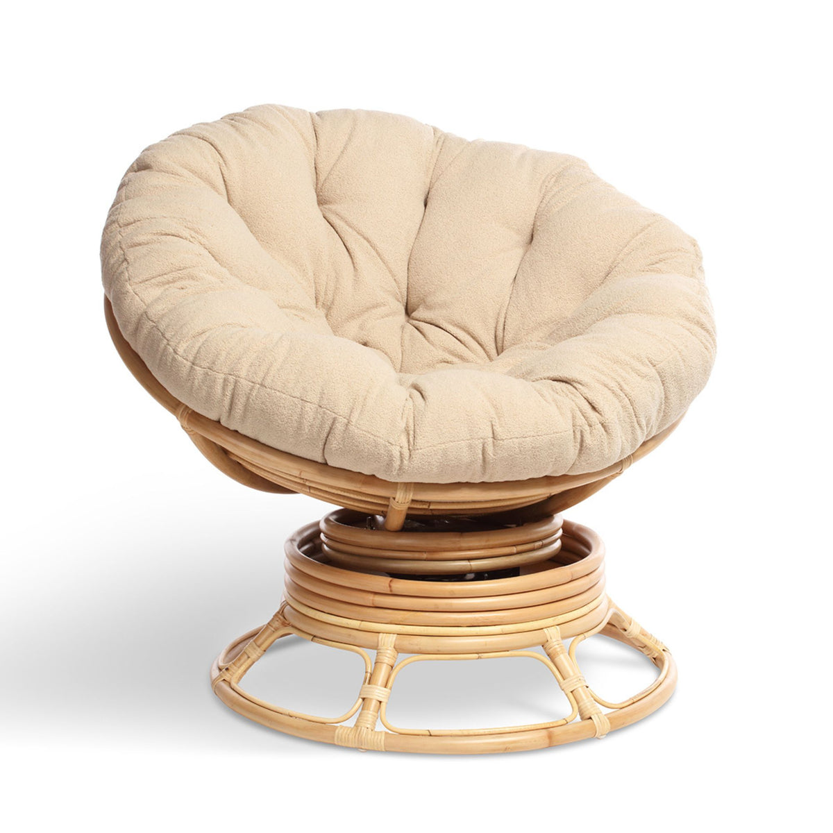Papasan Swivel Rocking Chair Latte Cushion