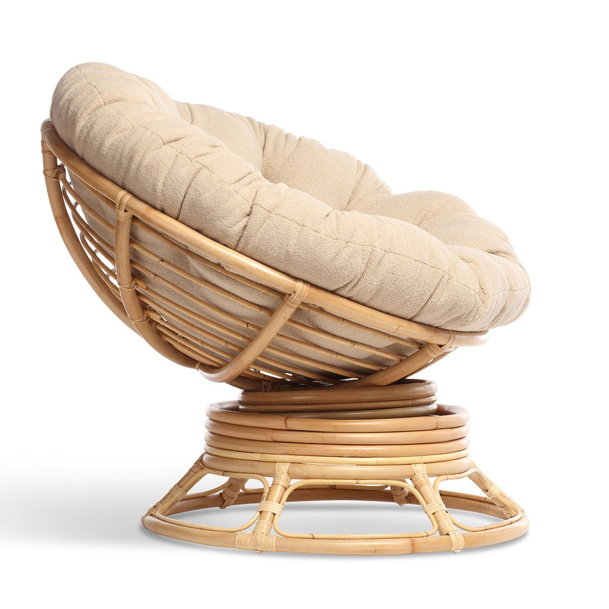 Papasan Swivel Rocking Chair Latte Cushion