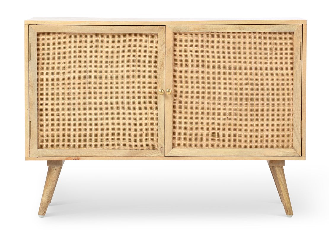 Manhattan 2 Door Sideboard Rattan & Wood Cabinet in Natural