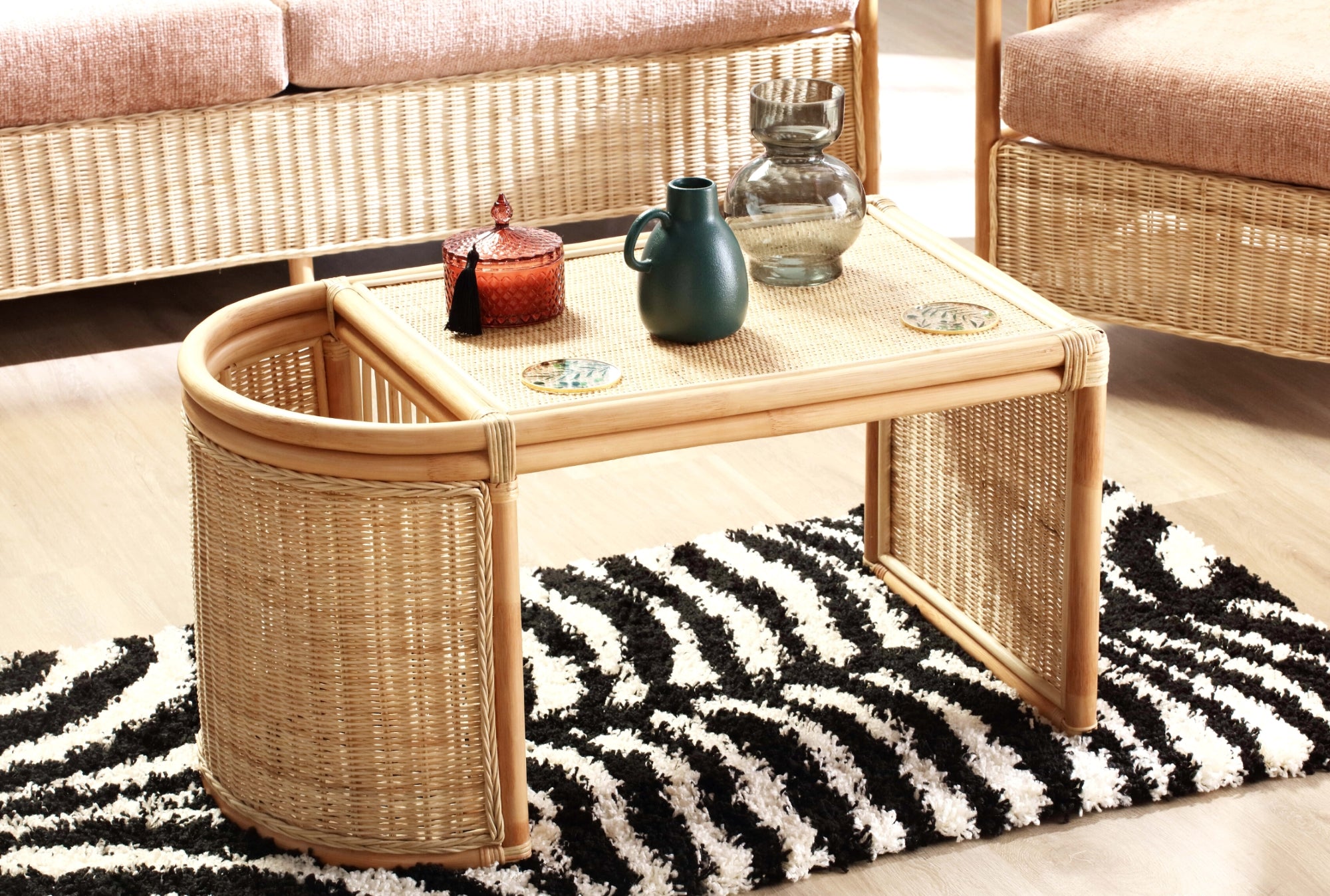 Eden Natural Cane Coffee Table - Handcrafted & Eco-Friendly – Desser