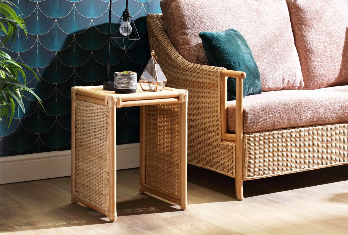 Eden Natural British Handcrafted Cane Lamp Table