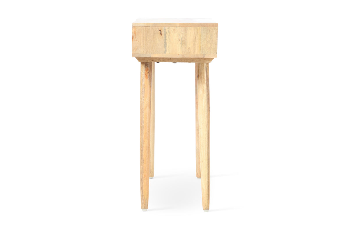 Manhattan 2 Drawer Cane & Wood Console Table in Natural