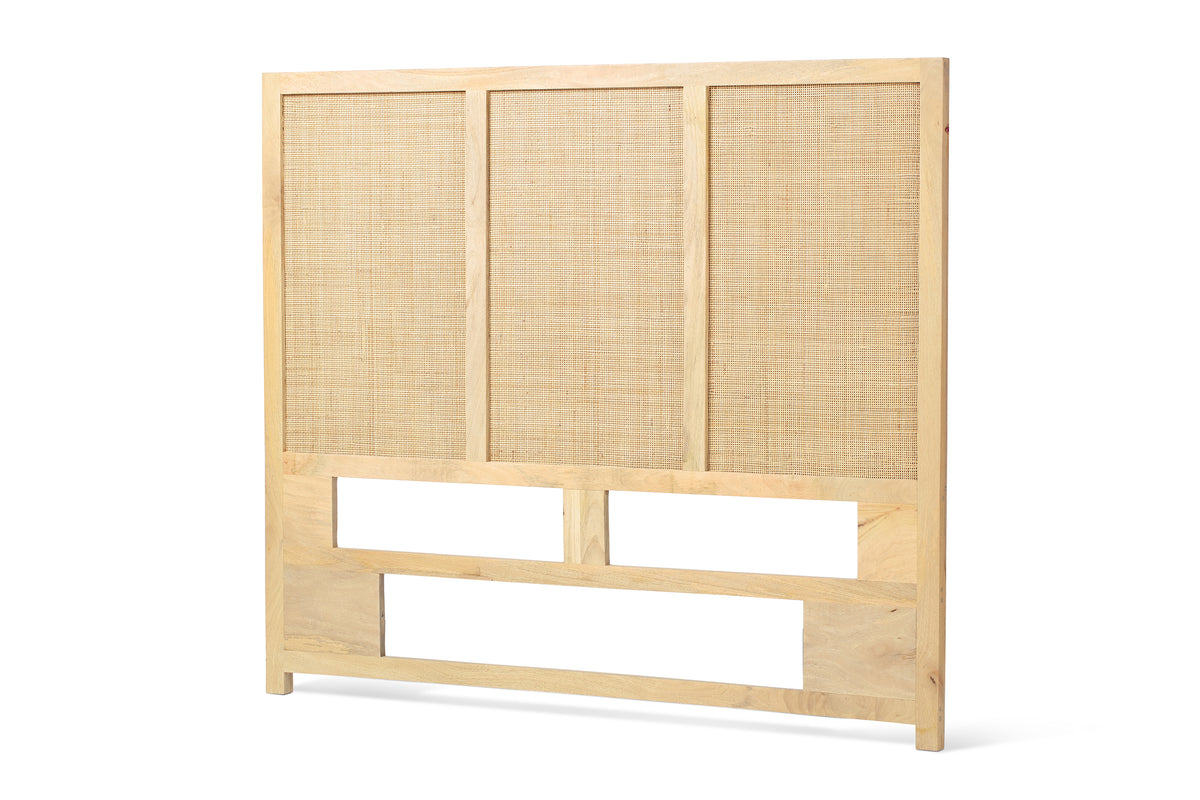 Venice Rattan & Wood Headboard for Double Beds in Natural