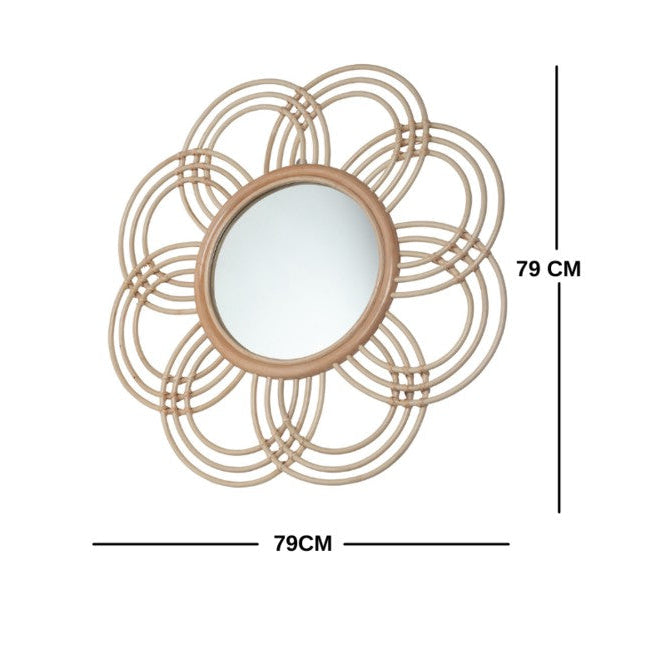 Natural Sunflower Rattan Mirror