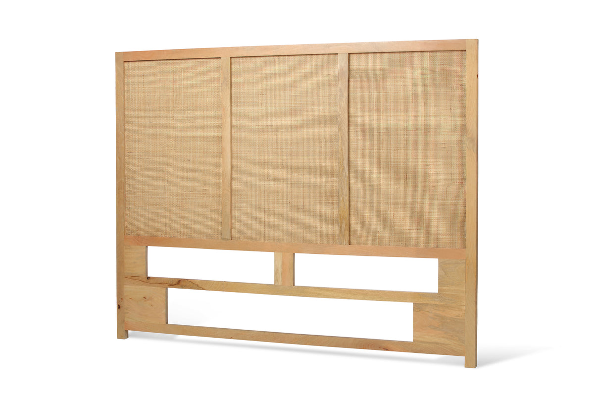 Venice Rattan & Wood Headboard for King Beds in Natural