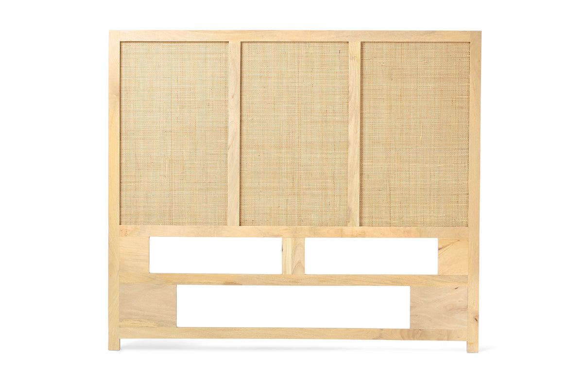 Venice Rattan & Wood Headboard for Double Beds in Natural