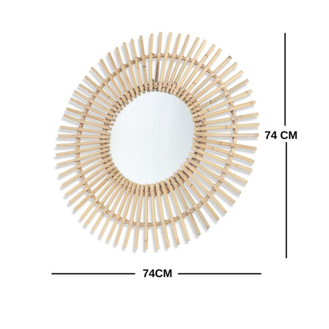 Natural Starburst Rattan Mirror
