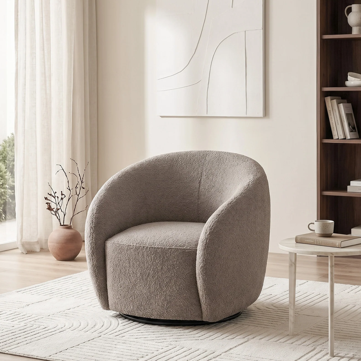Nerida Boucle Accent Chair - Grey
